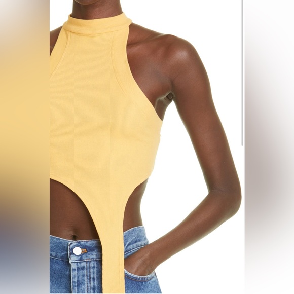 K.NGSLEY Ocre “Race Her” Ribbed Halter Tank - Picture 2 of 9